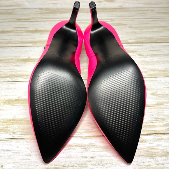 NIB Nine West Women Erra3 Hot Pink & Black Ankle Strap Pump Size 5M - Picture 6 of 7